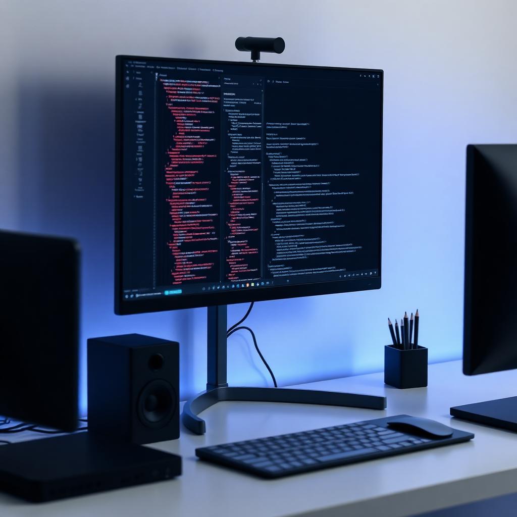 Postazione di sviluppo con editor di codice